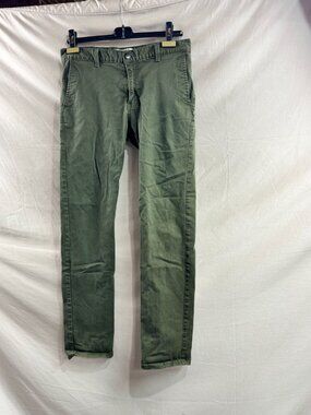 Mens Naked And Famous 4 Pocket Green Denim Pant